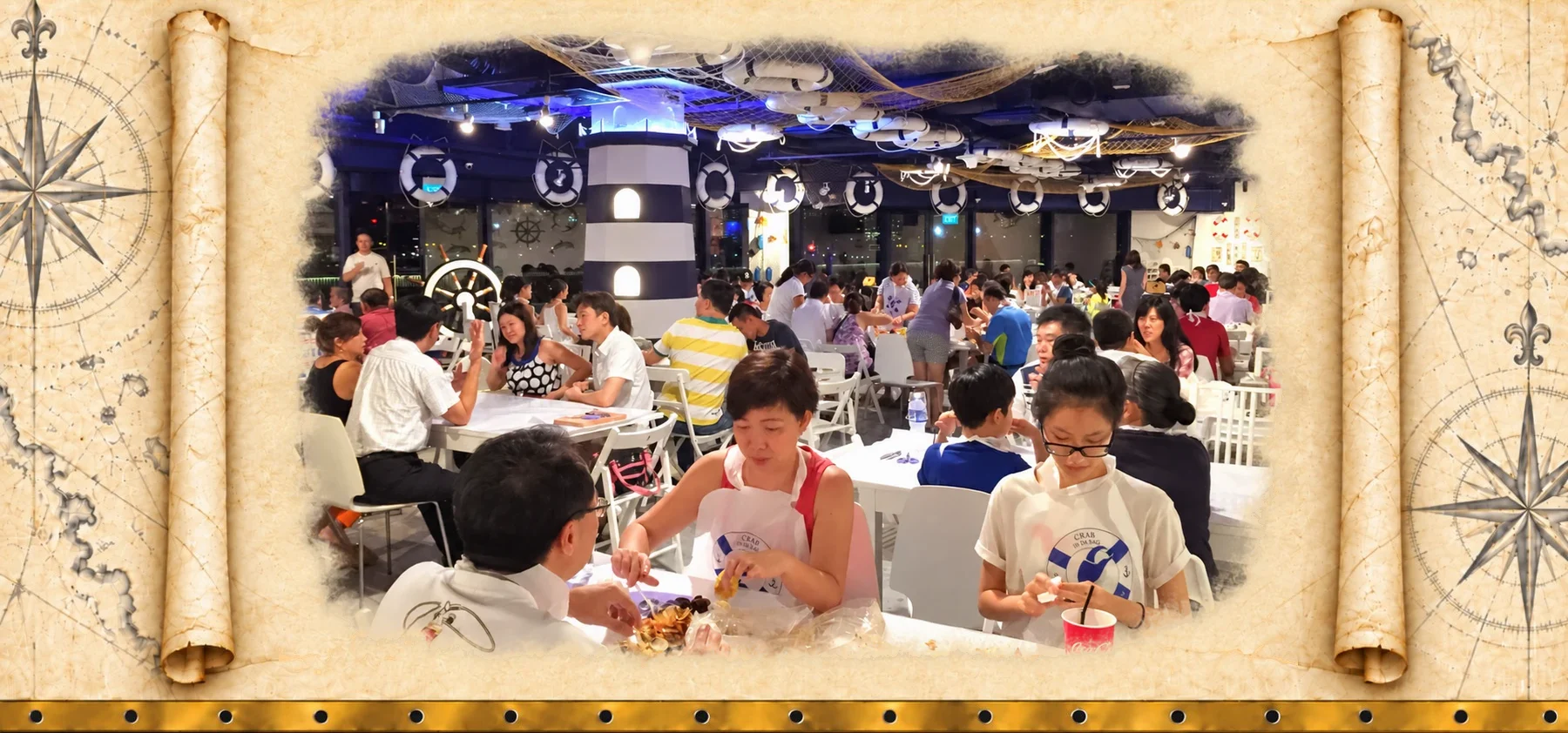 05 AHOY CIDB - Crowded Seafood Gathering Under Nautical Decor